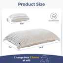 MAXYOYO Giant Bean Bag Chair with Pillow, 3 in 1 Convertible Bean Bag Chair for Adults with Removable Cover, Floor Cushion Stuffed Floor Lounger for Living Room Bedroom, Beige