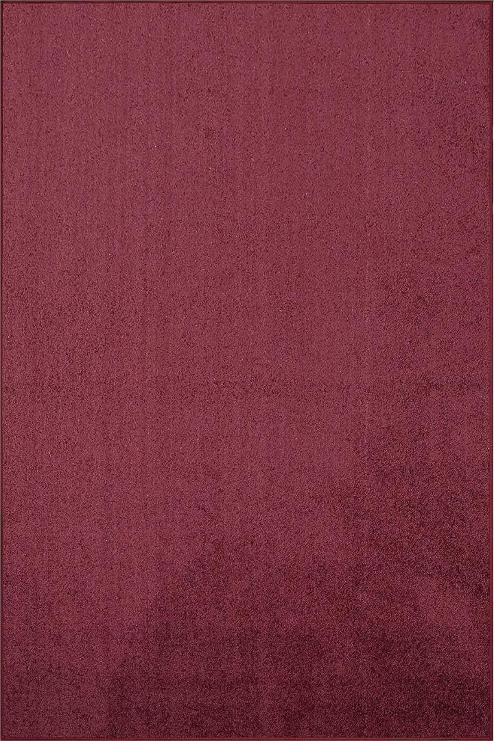 Home Queen Solid Color Custom Size Runner Area Rug Cranberry, 2' x 4', Stain Resistant, Living Room, Pet-Friendly and Stylish, Machine-Made, Polyester Material