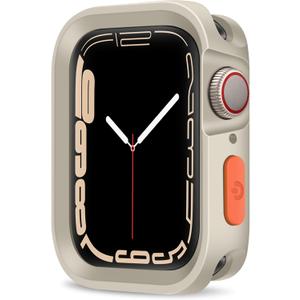 Rugged Case Compatible with Apple Watch Case 45mm 44mm Series 9/8/7/6/5/4/SE3/2/1, Soft Flexible TPU Shockproof Protective Bumper Cover for iWatch 45mm 44mm, Starlight