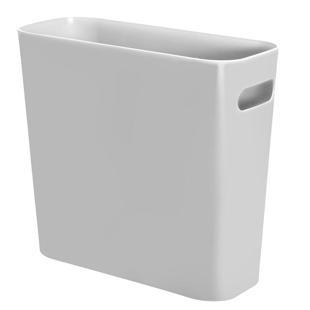 Youngever 1.5 Gallon Slim Trash Can, Plastic Garbage Container Bin, Small Trash Bin with Handles for Home Office, Living Room, Study Room, Kitchen, Bathroom (1 Pack Grey)