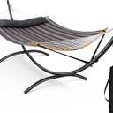 SUNCREAT Hammocks for Outside with Stand, Patent Pending, Gray Stripes
