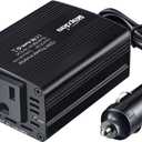 150W Car Power Inverter DC 12V to 110V AC Car Adapter for Plug Outlet with 3.1A Dual USB Car Charger for Laptop Computer-Black