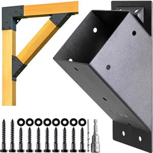 4pack 4x4 (Actual 3.5''x3.5'') Degree Angle Support Brackets, for Pergola, Gazebo, Deck Wood Frame Structures Provide Support 45 Degree Angle Bracket