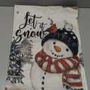 Artoid Mode Xmas Trees Let It Snow Black Snowman Christmas Table Runner, Seasonal Winter Holiday Kitchen Dining Table Decoration for Home Party Decor 13x36 Inch