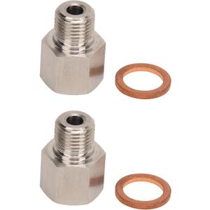 2Pcs Metric Fitting Adapter, 1/8in NPT Female to M10 x 1.0 Male Pipe Fitting Adapter Stainless Steel NPT Pipe Fiiting with Washer