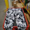 Pack of 2 HGZEWX Soft Seamless Funny Flower Graphic Halloween Leggings Fashion Stretchy Legging High Waist Slim Skull Print Halloween Pants for Women Halloween Holidays Party, XL