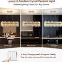 Modern Crystal Chandelier, 20-Lights Rectangle Gold Raindrop Chandelier Luxury Oval Pendant Ceiling Light Fixture for Living Room Dining Room Kitchen Island L35.4''