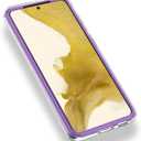 3 x Designed for Samsung Galaxy Series [Military Grade Shockproof] Marble Full Body Protective Phone Case (Purple, Galaxy S22 Plus)