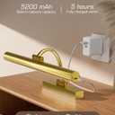 Picture Lights for Wall Rechargeable, 5200mAh Battery Operated Poster Light with Remote & Timer, 13" Dimmable Art Light, 3 Color Temperatures for Artworks, Paintings, Gallery, Canvas (1 Pack)