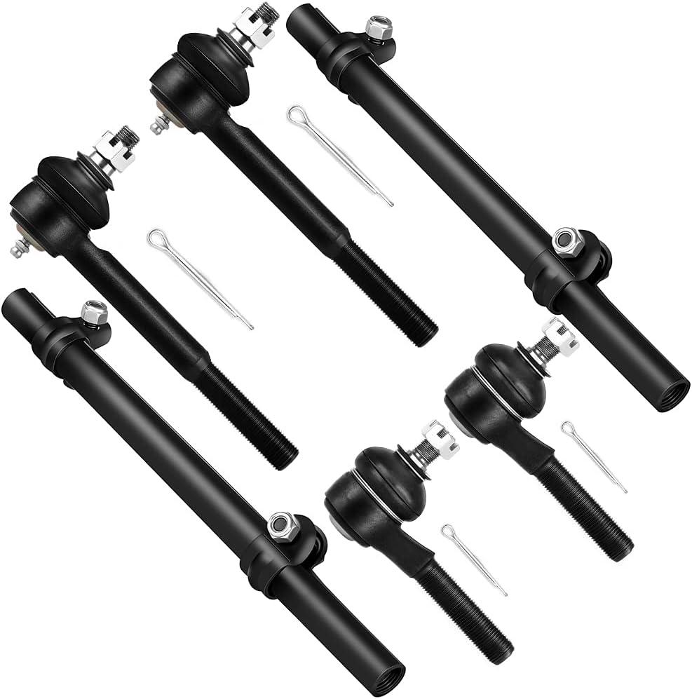 SCITOO 6pcs Suspension Kit Front 2 Inner 2 Outer Tie Rod Ends 2 Tie Rod Adjusting Sleeves fit 1995 1996 1997 1998 1999 2000 2001 2002 for Ford Crown Victoria for Lincoln Town Car for Mercury Es3494