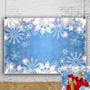 7x5ft Christmas Winter Snowflake Backdrop Blue Snowflake Birthday Baby Shower Photo Background Xmas Snow Theme Party Decorations Video Shooting Photo Booth Props