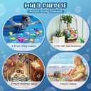 DISHIO Diving Gem Pool Toys 16PCS Large Swimming Pool Toy Set with Pirate Treasure Box Chest for Kids Toddlers Underwater Sinking Dive Gems Colorful Diamond Diving Toys for Swimming Training