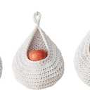 Set of 3 Jute Wall Hanging Baskets for Potato Garlic Onion Fruits Hand Made Hanging Bag for Farmhouse Decor and Kitchen Storage Organization (beige)