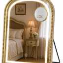 Vintage Makeup Vanity Mirror with 3-Color Lights, 10X, Gold
14"x20" Antique Carved Arch Makeup Mirror with 3 Color Modes, Detachable 10X, Smart Touch, Memory Function for Bedroom
