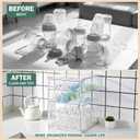 Baby Bottle Organizer, 3 Tiers Acrylic Bottle Storage Organizer Container, Clear Plastic Bottle Station Organizer with 2 Adjustable Dividers for Kitchen Countertop, Bathroom, Cabinet, Vanity (Large)