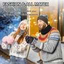 Winter Neck Warmer Fleece Lined Knitted Neck Warmer Soft Mask Face Warmer Neck for Women Men Teens Windproof Gift (Black)