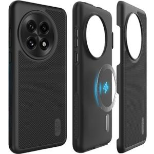 TUDIA MergeGrip [Magsafe Compatible] for OnePlus 13 Case 5G (2025) - [Military Grade Drop Tested] Dual Layer Shockproof Slim Heavy Duty Tough Cover Phone Cases - Black (2 Pack)