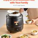 VEVOR Electric Soup Warmer, 10QT Commercial Soup Kettle with 304 Stainless Steel Detachable Insert Pot, 95~176F Adjustable Temperature, Soup Station for Restaurant and Big Family, Black