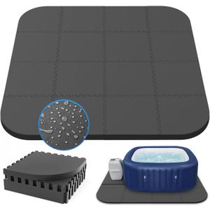 AFFLUENT 85" EVA Hot Tub Mat & Pad for Inflatable Tubs - 1/2" 12MM Thickened Non-Slip Outdoor/Indoor Protective Mat, Waterproof Durable Inflatable Hot Tub Accessories, Easy Clean (Black)