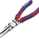 WORKPRO Premium 6” Needle Nose Pliers, Paper Clamp Precision, Heavy-Duty CRV Steel, Soft Grip with Wire Cutter, Long Nose Cutting Pliers