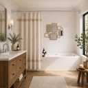 JILRON Shower Rods for Bathroom 32-96in(2.66-8ft),Rust-Resistant,No Drill spring curtain rod,for Shower,Outdoor Curtain,Closet-1.26" dia,One-Click Stretch Design, Upgraded Anti-Slip Pads
