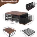 Coffee Bar Organizer, 60 Capacity K Cup Organizer for Countertop, 2 Tier Sliding Coffee Pod Storage Drawer with Disposable Cup & Lid Holder, Black