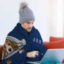 Dad Son Daughter Gift Blanket, Funny Cozy Dog Dad Blue Throw Blanket for Fathers Day, Christmas, 50"X60"