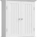 ChooChoo Bathroom Wall Cabinet, Over The Toilet Space Saver Storage Cabinet, Medicine Cabinet with 2 Door and Adjustable Shelves, Cupboard (White)