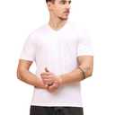 ENCIGER Mens Cotton V-Neck T-Shirt Soft, Breathable Short Sleeve Tee Classic Fit Casual Everyday Wear (White, S) (S)