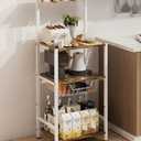 4 Tier Coffee Bar Station, Corner Bakers Rack with 5 Hooks & Wire Basket, Coffee Maker Stand for Small Space, Kitchen Storage Shelf for Entryway, Living Room, Caf, White, 16.5"x13"x47.8"