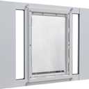 Ideal Pet Products Aluminum Sash Window Pet Door, Adjustable to Fit Window Widths from 27" to 32", Large 10-1/2 x 15 Flap Size