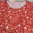 IN'VOLAND Plus Size Tops for Women 3/4 Sleeve Shirts Tunic Tops to Wear with Leggings Loose Fit Summer Fall Clothes (1X, Red Floral)