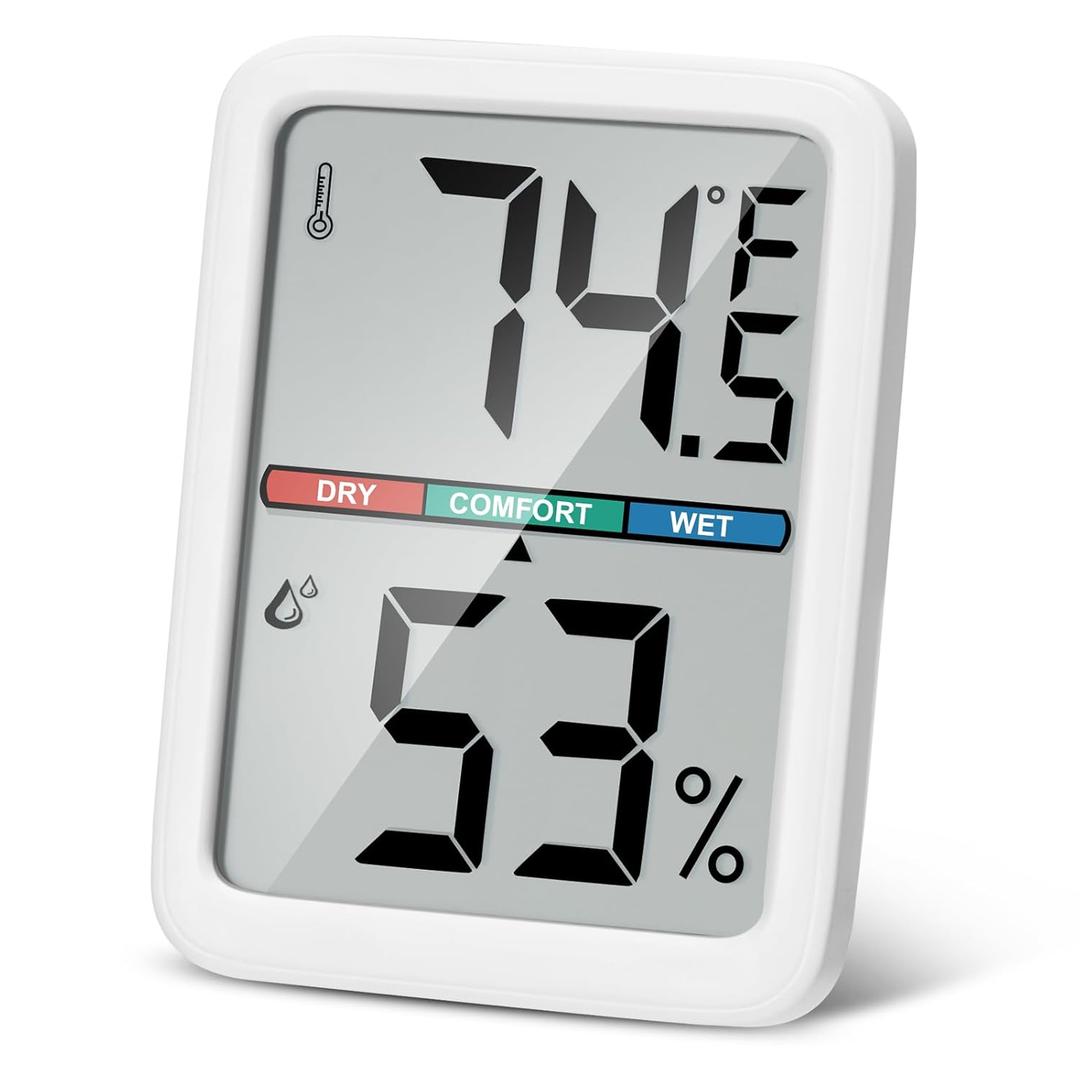 Digital Thermometer Hygrometer, Large LCD Screen Room Thermometer Temperature, Wall Thermometer Humidity Indoor with High Accuracy, Suitable for Greenhouse, Home and Office Measuring Devices