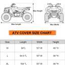 Full Enclosed ATV Covers Waterproof Outdoor Heavy Duty 4 Wheeler Cover All Season Weather Proof Quad Cover with Reflective Strips Fits ATV Length up to 94.5" Windproof Sunproof Dustproof