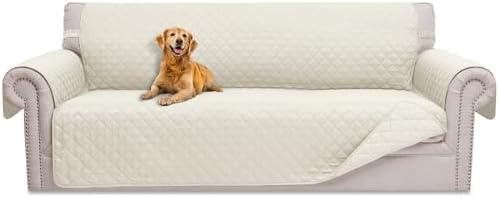 HOMERILLA Couch Cover, Dog Couch Covers for Pets, Couch Covers for 3 Cushion, Reversible Sofa Covers Furniture Protector with Elastic Straps (68" Sofa, Ivory/Ivory)