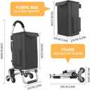 Heavy Duty 3 in 1 Shopping Cart, Foldable Hand Truck with 6 Wheels, 110 lbs Grocery Cart, Portable Utility Dolly, Waterproof Bag for Moving, Camping