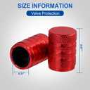 9 x Red Anodized Aluminum Tire Valve Stem Caps with Plastic Inner Sleeve, Corrosion Resistant. Universal Valve Caps for Cars, Trucks, Motorcycles, Pack of 5
