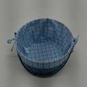 HH 10IN LINED BAMBOO BASKET BLUE