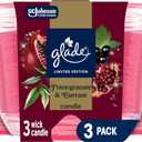 Glade 3-Wick Scented Candle Jar, Pomegranate & Currant, Air Freshener Infused with Essential Oils, 6.8 Oz, 3 Count