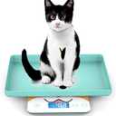 Multifunctional Newborn Pet Scale with a Tray to Weigh Cats and Puppy, 33lbs with Accuracy 0.03oz, Suitable for Pets and Kitchen Use, Tray Size 11.5"x 9"in (Blue)