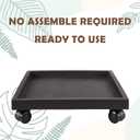 15.3 Inch Square Rolling Plant Caddy Saucer with Wheels, Heavy Duty Wheeled Planter Stand for Potted Plant, Coaster Roller Base Tray with Casters, Flower Pot Dolly Holder for Indoor Outdoor