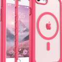 jaroco Magnetic for iPhone SE Case 3rd/2rd,iPhone 8/7 Case, [Compatible with MagSafe][Military Grade Drop Protection][Heavy Duty Protection][Non-Slip] 2-Layer Bumper Phone Case 4.7''-Rose