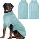 Extra Large Dog Sweater, Turtleneck Pullover Dog Sweaters, Thermal Knitted Dogs Clothes for Fall Winter, Warm Long Sleeves Pet Clothes for Extra Large Giant Dogs (Blue 3XL) 