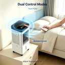 Portable Air Conditioners, 3-in-1 Evaporative Room Air Conditioners Fan with Humidifier, 3 Speed Wind, Dual Control & Rolling Wheels for Home Office Bedroom