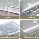 10 PCS Clear Zippered Storage Bags with Handle, Sweater Storage with Zipper, Foldable Closet Organizer Bed Sheet Organizer, Cube Plastic Organizer, Bag, Bin for Clothes,Towel-20 * 16 * 12