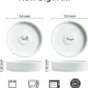 Zoeeker Margarita Salt Rimmer Set, Ceramic Bar Glass Rimmer for Margarita and Cocktail Bartender Tool Salt Box Spice Container Bar Decor for Home Set of 2, White