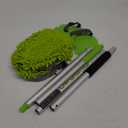 anngrowy 62" Microfiber Car Wash Brush Mop Kit Mitt Sponge with Long Handle Car Cleaning Supplies Kit Duster Washing Car Tools Accessories, 1 Chenille Scratch-Free Replacement Head Aluminum Alloy Pole (Green)