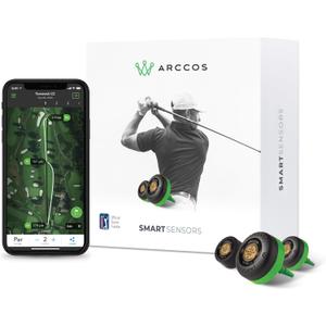 Arccos Smart Sensors: Automatic Golf Game Tracking System, A.I. Powered GPS Rangefinder & Smart Club Distances (Green)