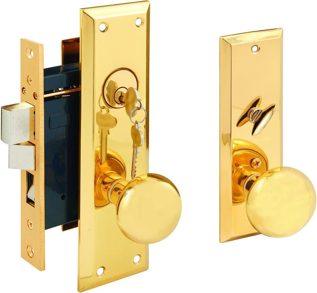 Segal SE 26010 Mortise Lock Set, Brass Right Hand, 2-1/2 In. Backset, Surface Mounted (Single Pack)