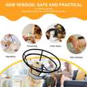 Sponge Core Dog Cat Cone Collar for After Surgery Recovery, Inflatable Dog Cone Alternative, Lainergie Dogs Donut Collar Adjustable with 2PCS Cover for Dogs Cats (Grey+Yellow, XXL)